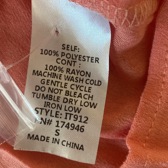 Hailey & Co coral and pink tank top with button detail. - Picture 6 of 6